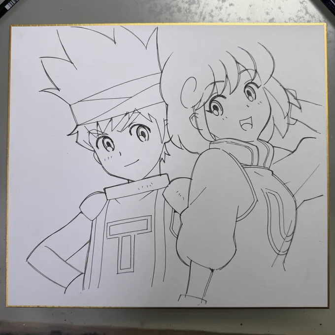 色紙線画01 