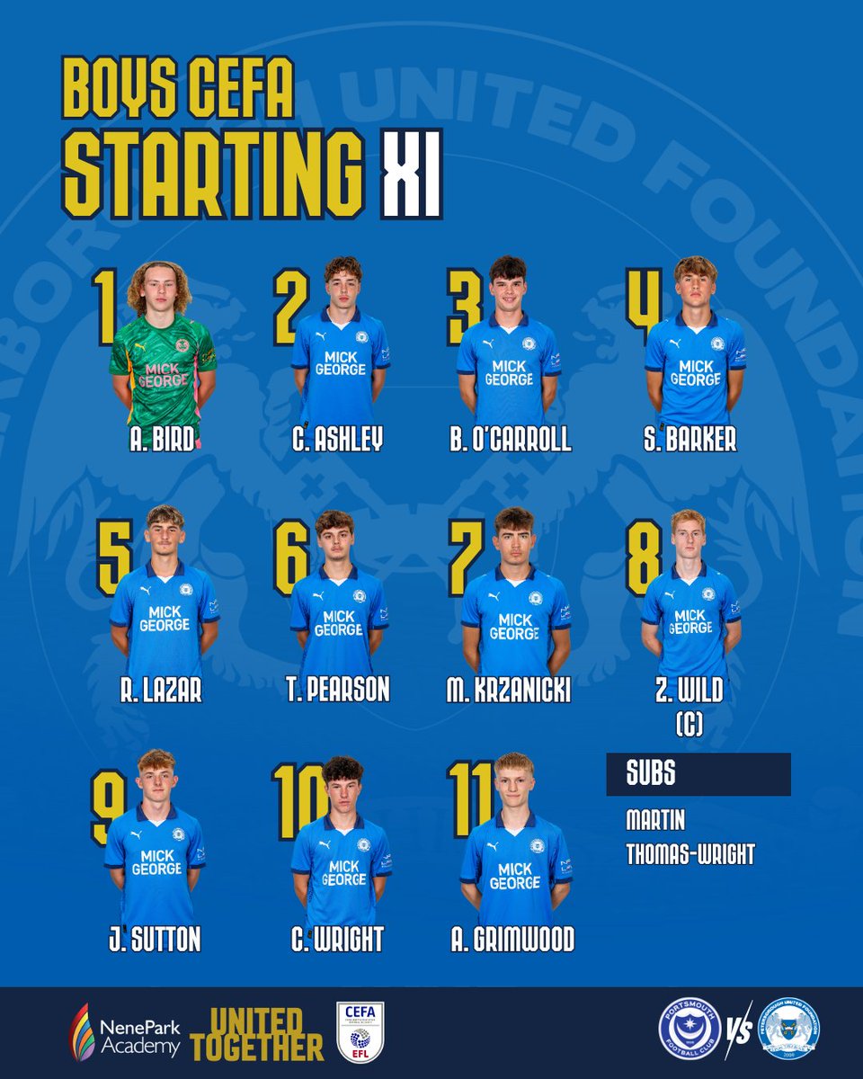 ThePoshBoysFP's tweet photo. 🔢 Here's the Posh CEFA team to take on Portsmouth in South East 1!

#pufc https://t.co/MWjPhkfbhe