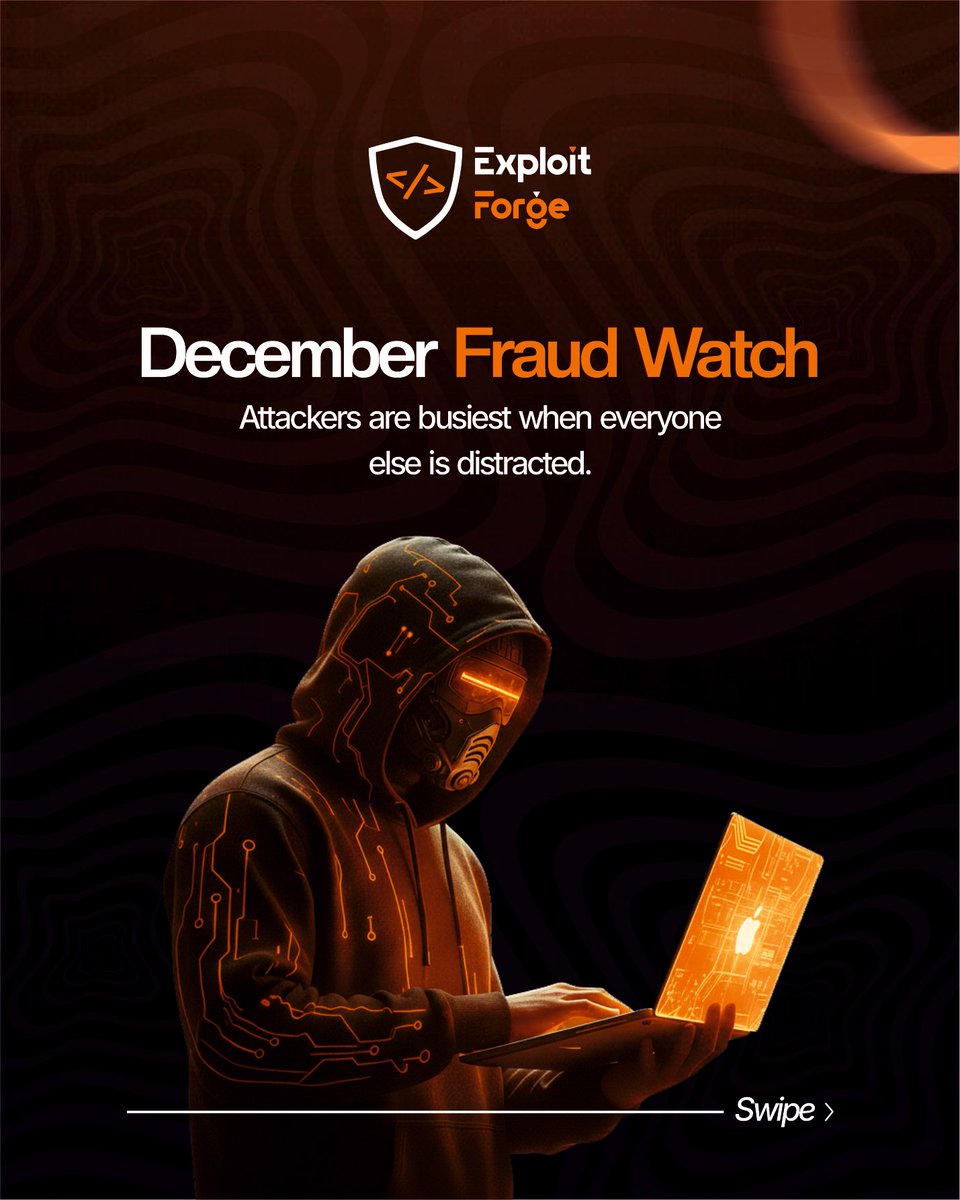 ExploitforgeLTD's tweet image. Every December, the threat landscape doesn’t just intensify, it shifts. Attackers stop relying on technical sophistication and start exploiting something far more predictable: people under pressure. With teams closing out projects, processing payments, onboarding contractors, or…