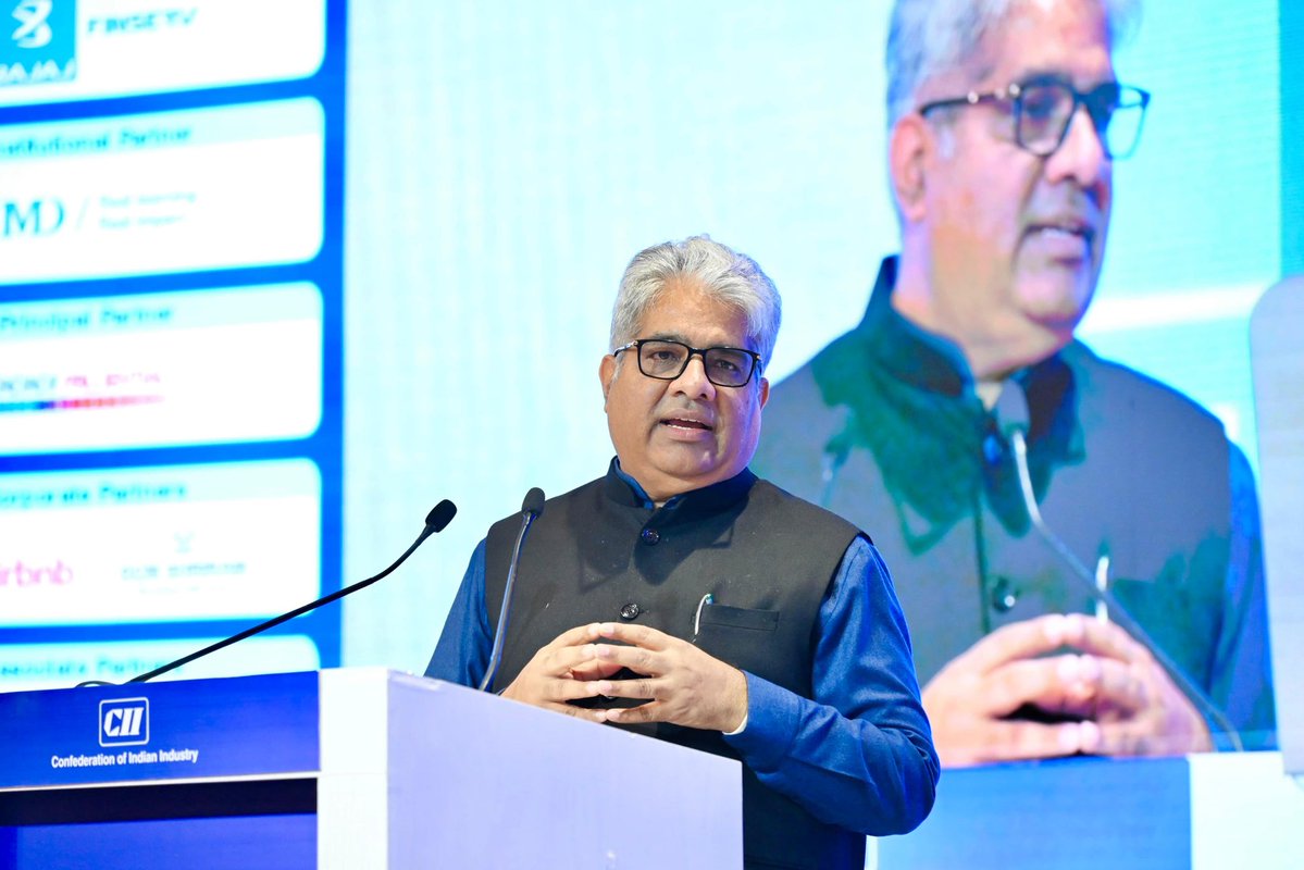 byadavbjp's tweet image. Addressed the Special Plenary on ‘Green Growth: Aligning Sustainability with Competitiveness’, organised by CII IndiaEdge.

Highlighted that clean industrialisation is not a constraint, but a catalyst for economic expansion, innovation, resilience and future prosperity.…
