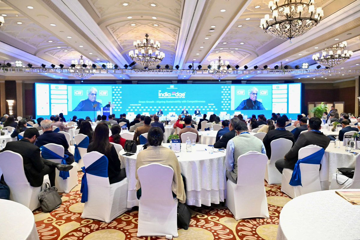 byadavbjp's tweet image. Addressed the Special Plenary on ‘Green Growth: Aligning Sustainability with Competitiveness’, organised by CII IndiaEdge.

Highlighted that clean industrialisation is not a constraint, but a catalyst for economic expansion, innovation, resilience and future prosperity.…