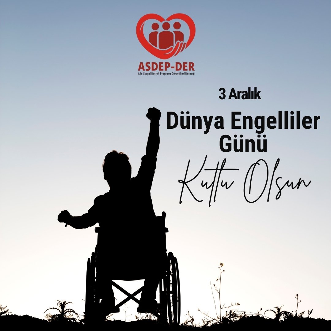 📍3 Aralık Dünya Engelliler Günü

İnsanı merkeze alan sosyal hizmet anlayışının en temel sorumluluklarından biri; engelli bireylerin haklarını korumak, yaşamın her alanına eşit ve onurlu biçimde katılımını güçlendirmektir.

ASDEP uzmanları olarak;
🔴 Engelli bireylerin sosyal