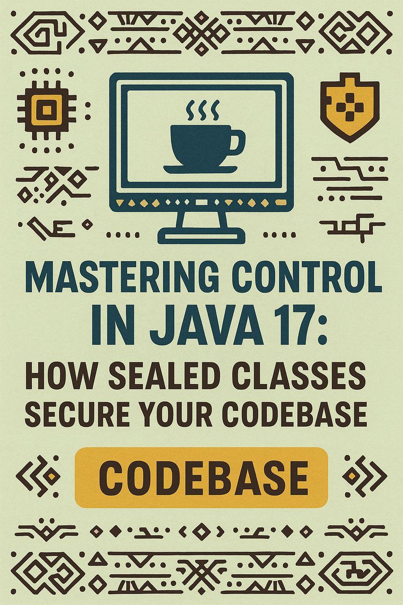 SpagCodeJungle's tweet image. 📦 Not everything should extend everything.
Seal your boundaries.
Java 17 gets it.
#Java #100DaysOfCode #365DaysOfCode #LearnInPublic #BuildInPublic #fyp #WednesdayVibes #HumpDay #TechBlog #NewBlogPost #coder