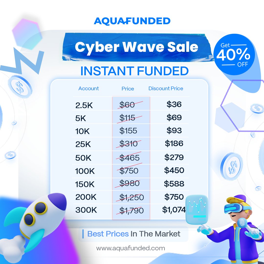 💧 <a href="/AquaFunded/">AquaFunded</a> JUST HIT $5,000,000+ IN TOTAL REWARDS PAID! 

💧 The CYBER WAVE SALE is Live 
💧Get your account INSTANT FUNDED with UP TO 40% OFF!  Best prices in the entire market.

💧Don’t sleep on this : checkout.aquafunded.com/ref/5752/