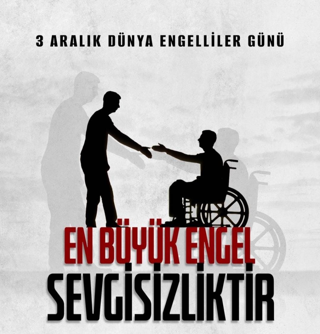 🎗️3 Aralık Dünya Engelliler Günü

Biz birlikte güçlüyüz, birlikte daha görünürüz. Saygı, eşitlik ve erişilebilir bir dünya için...♿️ 🌎

#Dünya Engelliler Günü
#3Aralık
BirlikteGüçlüyüz