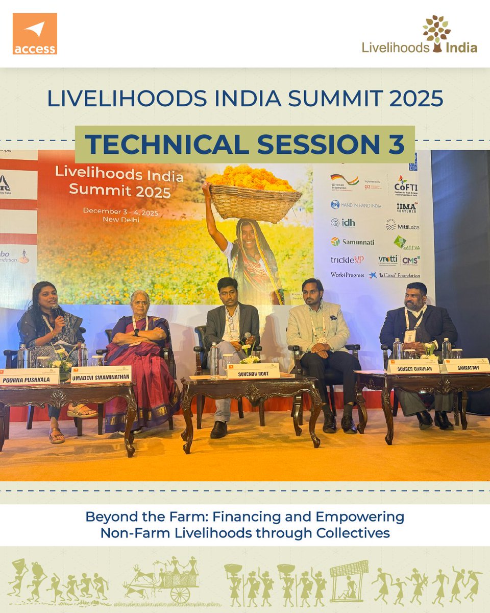 Non-farm work is becoming a key source of income in rural India. 

Technical Session 3: Beyond the Farm looked at how collectives, financing models and ecosystem support can strengthen crafts, services &amp; micro-enterprises.

📅 3 Dec | 🕒 2:45–3:45 PM | 📍 New Delhi
 #LHI2025
