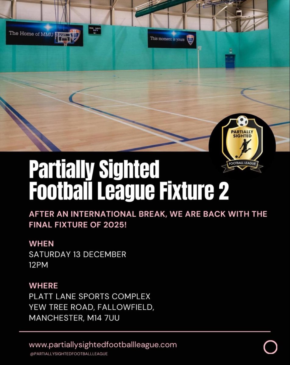 Partially Sighted Football League tweet media