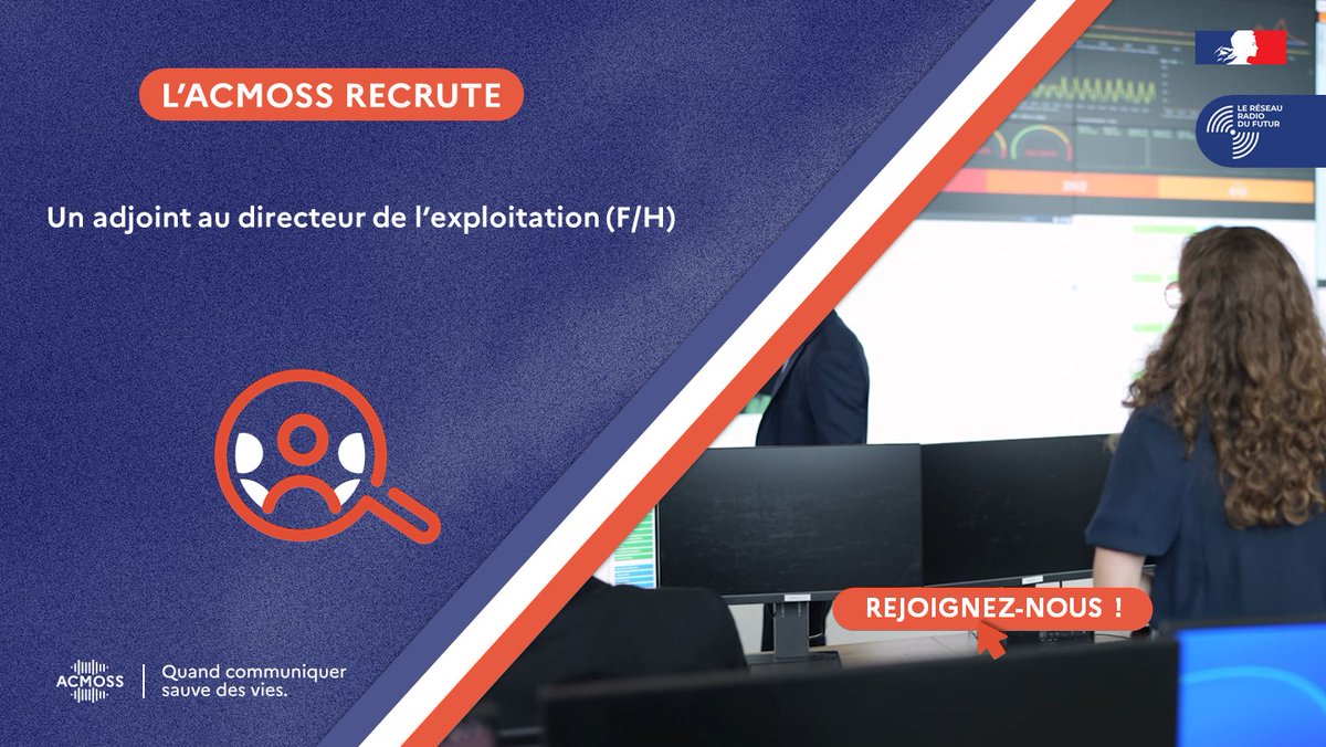 ACMOSS_FR's tweet image. 🚨 [#RECRUTEMENT] Vous avez de l’expérience en supervision de réseaux, gestion d’incidents et soutien numérique aux utilisateurs ? 

L’#ACMOSS recrute un Adjoint au directeur de l’exploitation (H/F) du Réseau Radio du Futur #RRF⤵️
acmoss.fr/media/b51fb91a…