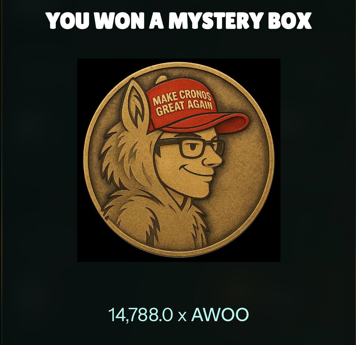 Just won a handful of $awoo on <a href="/wolfswapdotapp/">Wolfswap | Swap & Earn</a>  let's $cro #crofam