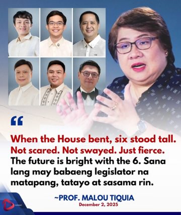 jesusfalcis's tweet photo. From Mike Defensor to Romeo Poquiz to Malou Tiquia, may clear and concerted messaging to praise the Barzaga Five and of course crazy cat Cong. Kiko.

Dyan pa lang, alam mong DDS etong anim.

Pero wait, napansin nyo ba? Nagpaparamdam etong si political analyst Malou Tiquia. 🤡

Sana lang may babaeng legislator daw na titindig for Cong. Kiko – hmm is she talking about herself? Charot!

Baka tumakbo yarn sa 2028. 👊

Oh, basta dun ako sa hindi DDS – mapa lalake o babae or LGBT pa yan. 💯

#AntiDuterte
#Accountability