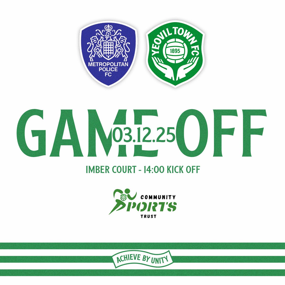 GAME OFF ❌ 

This afternoon’s National League U19 Alliance fixture away to Metropolitan Police has been postponed due to a waterlogged pitch. 

#YTFC 💚