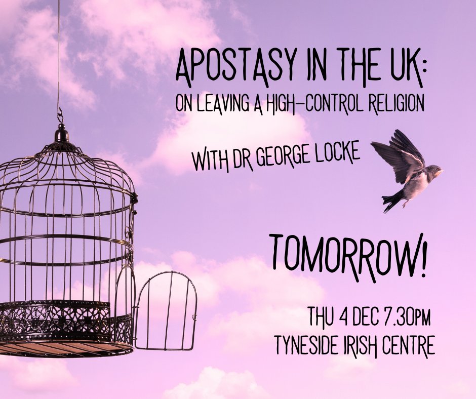 Don't forget our cheery December special all about apostasy tomorrow! Once more with feeling for 2025 ✨ 

If you haven't got your tickets booked yet, you can pre-book here or pay at the door (PAYF as always): ticketsource.co.uk/newcastleskept…