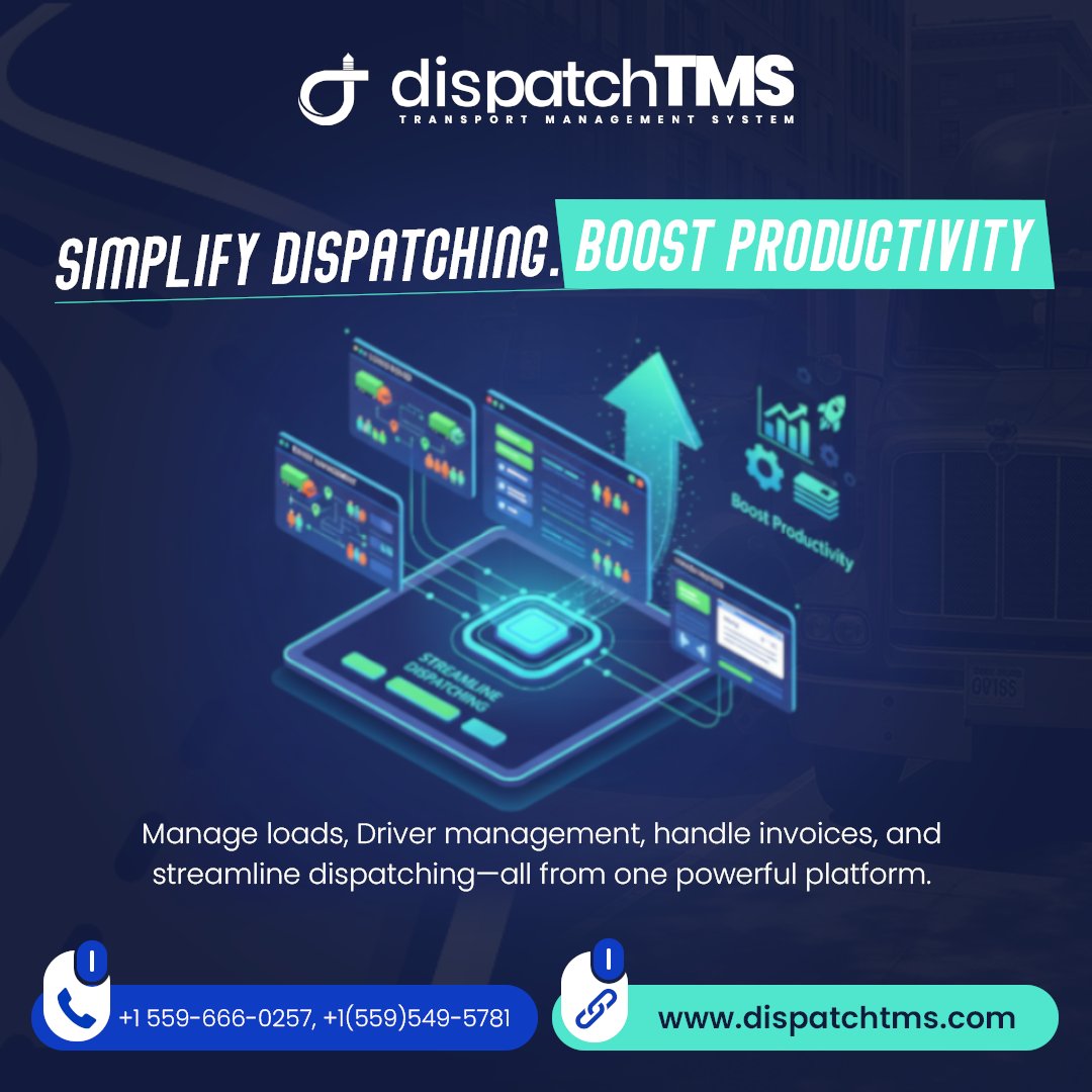 dispatchtms's tweet image. Simplify dispatching. Boost productivity
Manage loads, Driver management, handle invoices, and streamline dispatching—all from one powerful platform.

#dispatcher #fleetmanagement #trucking  #software_technology  #usatruck #logisticssolutions  #Transportation 🚛