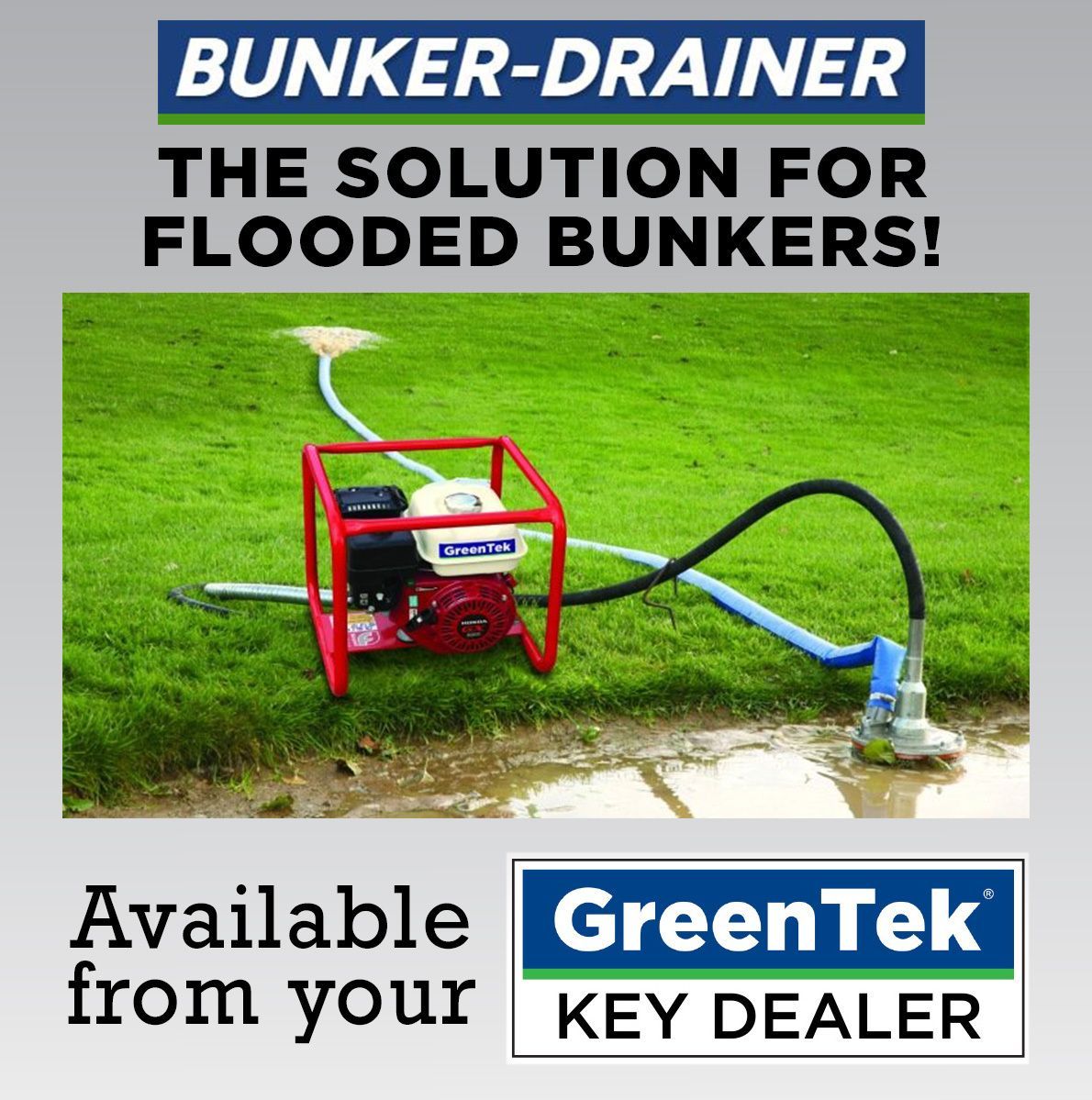 Heavy rain? No problem, thanks to the <a href="/greentek/">greentek</a> Bunker-Drainer - the fast and efficient way to empty flooded bunkers!

greentek.com/products/bunke…+

#greenkeeping #turfcare #sportsturf #agronomy #golf #golfcoursemaintenance #turf #groundsmaintenance #groundcare