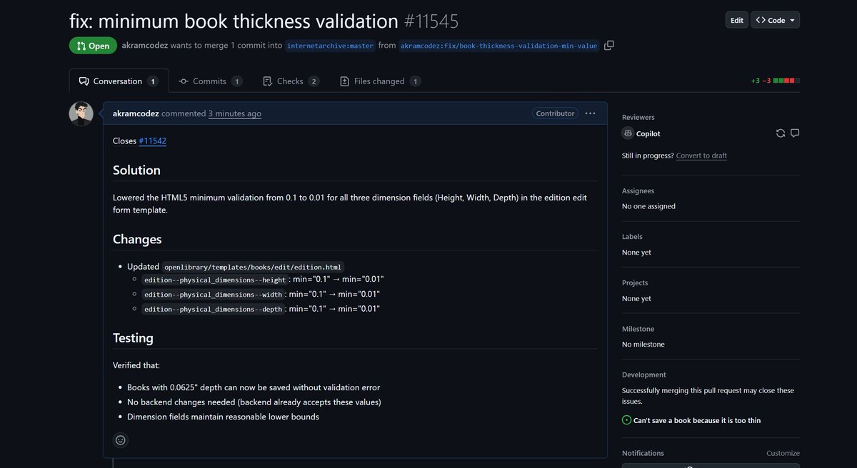 akramcodez's tweet image. Created December&apos;s second PR, it felt a really simple fix.