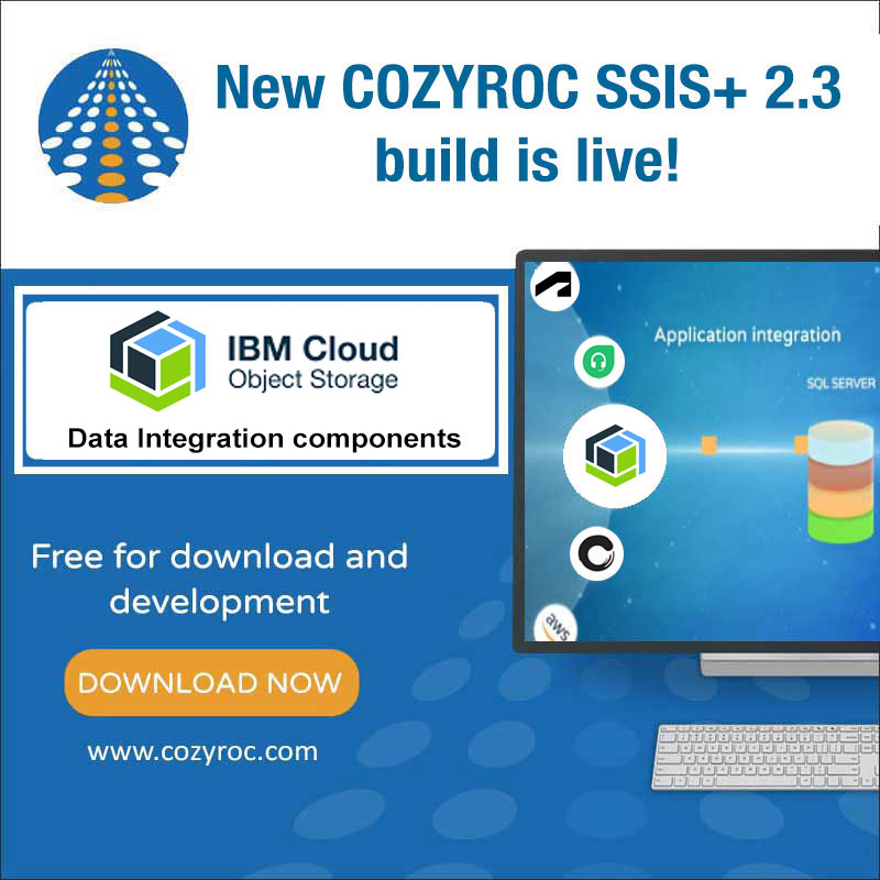 CozyRoc's tweet image. IBM Cloud Storage data integration components by #COZYROC 
➡️ cozyroc.com/ssis/ibm-cloud…
✅ IBM Cloud Storage Connection, Source and Destination 
✅ Export / Import / Sync
✅ Free for download and development within Visual Studio
#Dataintegration #SQLServer #ETL #SSIS #IBMcloud