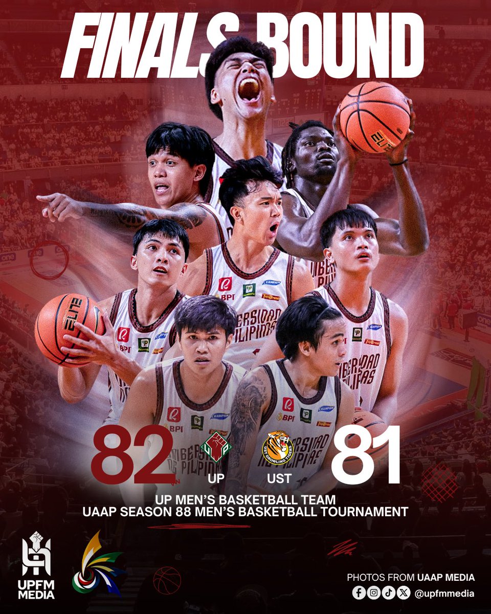 ROAR ROAR, WE’RE IN THE FINALS!!!!!! 😤😤😤

<a href="/upmbt/">UP Fighting Maroons</a> gets déja vu in an 82-81 escape win against the Growling Tigers!!!! 💚❤️

#UPFight✊🏼 #StrongerWithAllSports💪🏼 #UAAPSeason88 #UPMBT