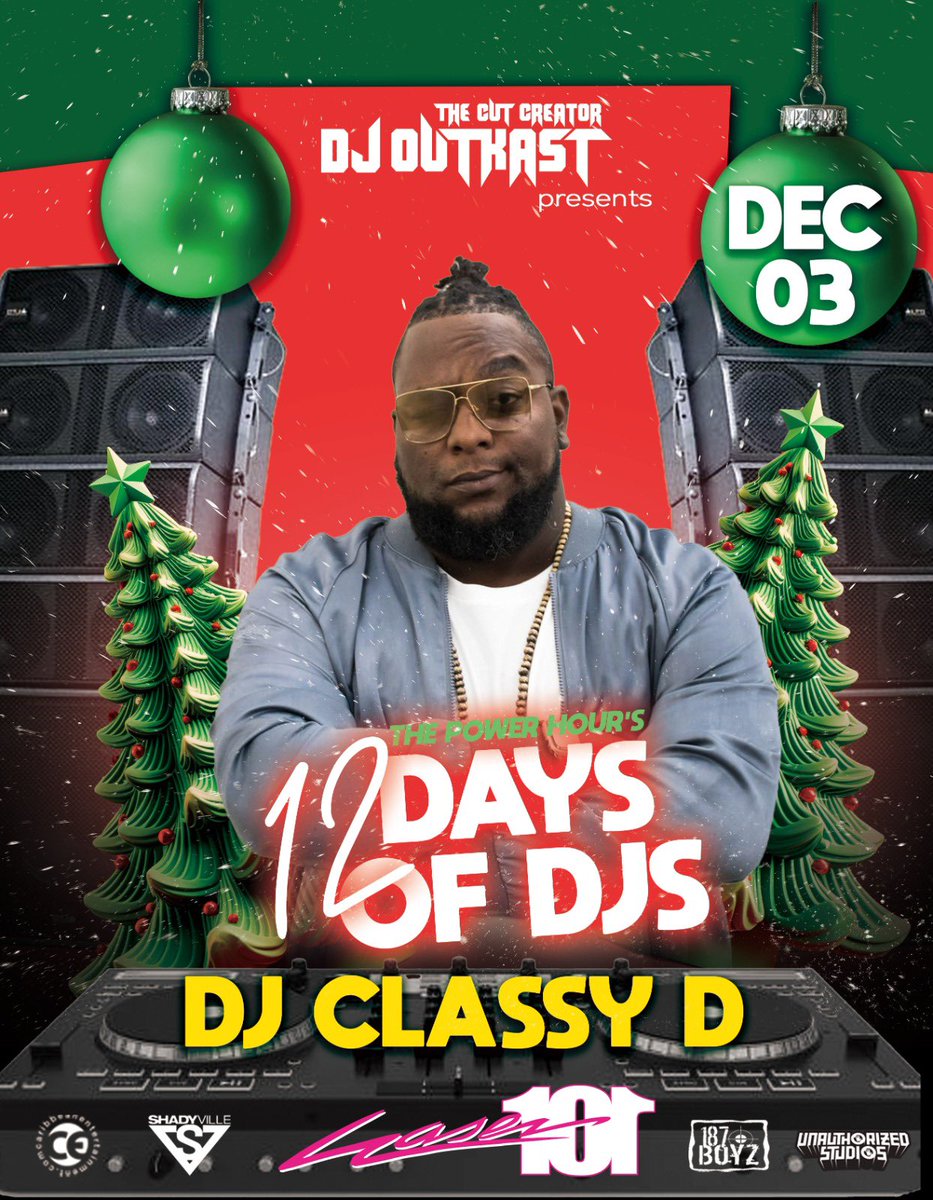 DjOutkast101's tweet image. Day 3 of The 12 Days Of DJs! DJ Classy D takes the 2 to 4pm slot today! Make sure you’re locked in! tiktok.com/djoutkast