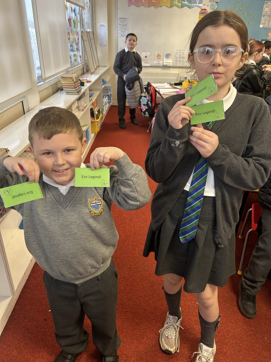 StAugustine_PS's tweet photo. Our Primary 4 Eco Committee are ready to hand out our Eco Legend tokens ♻️ #staugstewards https://t.co/bKNG0MjPpl