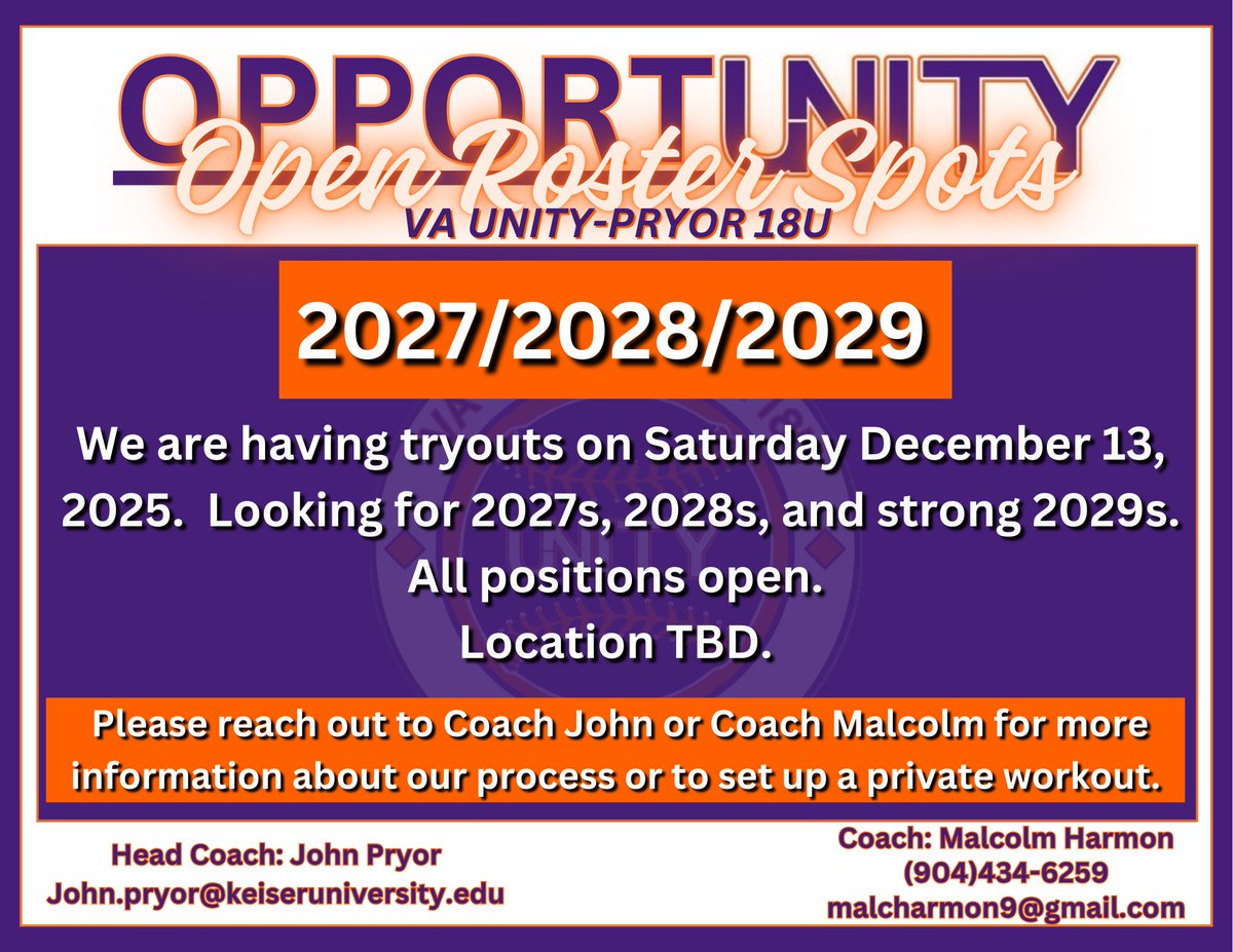 UNITY Pryor 18U tweet media