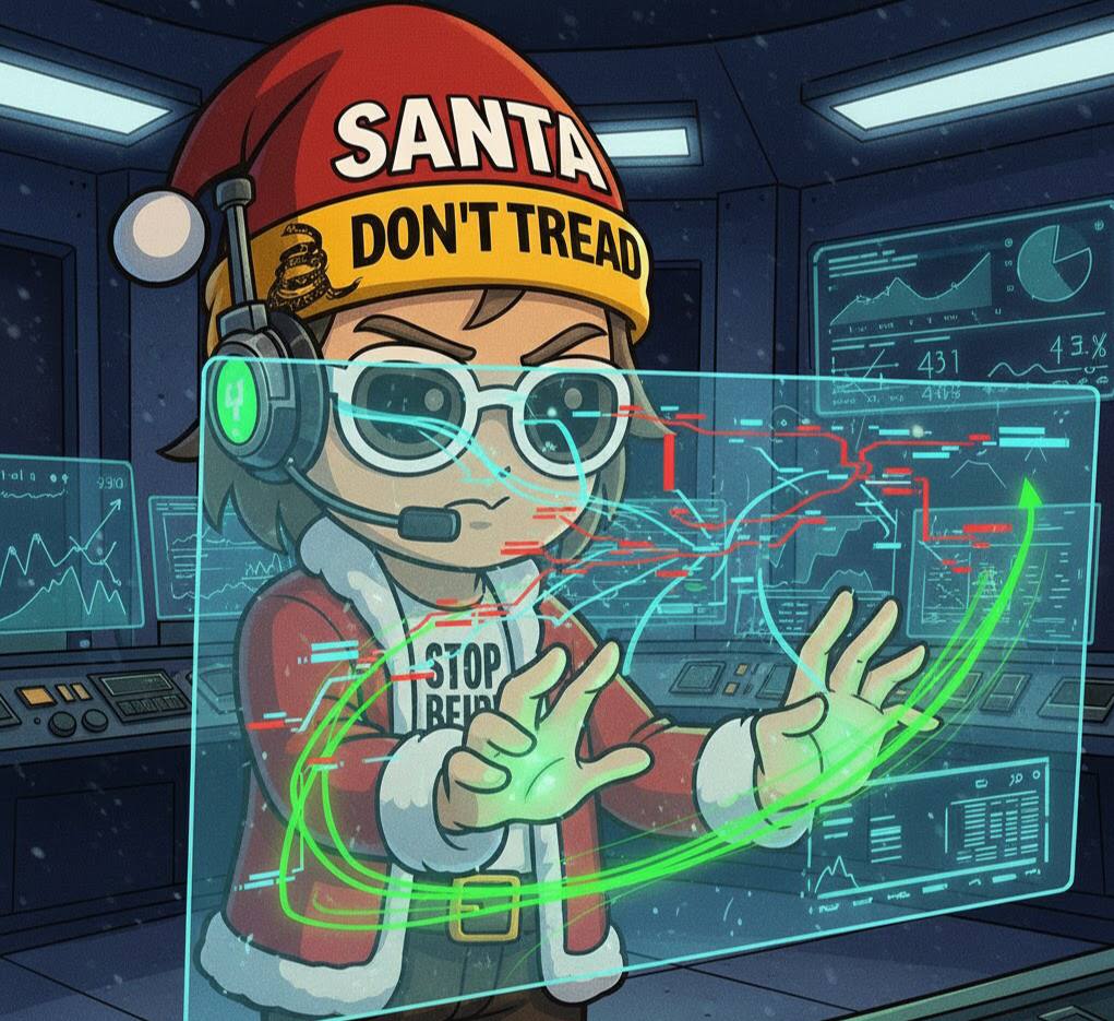 santabyalon's tweet photo. GM

Plans locked.  
Execution loading.  
You’re not ready and that’s the fun part.  
Ho ho ho https://t.co/EiEXCNvlpj