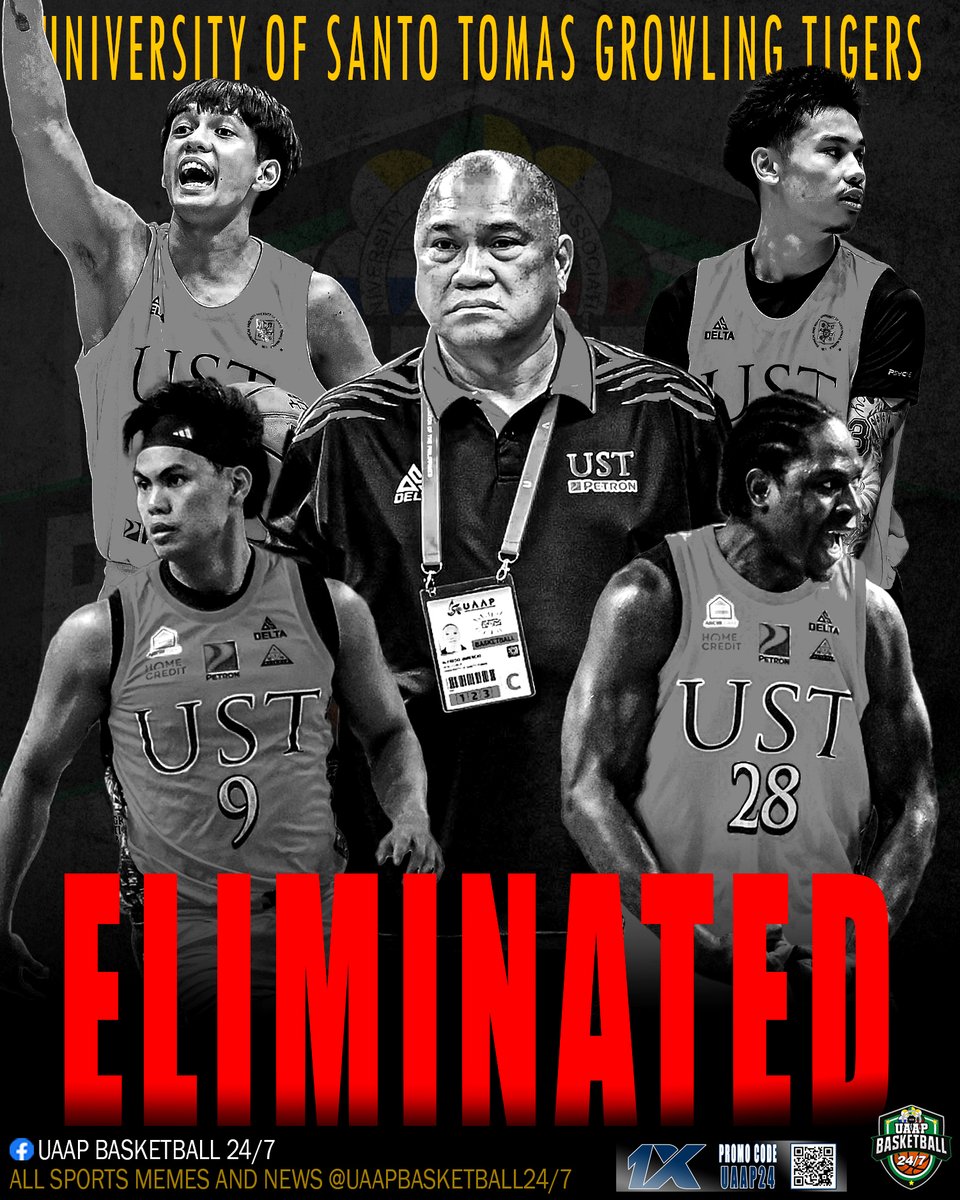 TheDogShow247's tweet photo. The season ends here for the Growling Tigers.
UST have been eliminated after losing to UP in their Final Four Matchup.
.
#UAAPseason88 #UAAP88 #UAAPFinalFour
UAAP SEASON 88 Men's Basketball Final Four
UAAP LIVE TODAY
#GoUste #UPFight https://t.co/oFFtCh4YbW