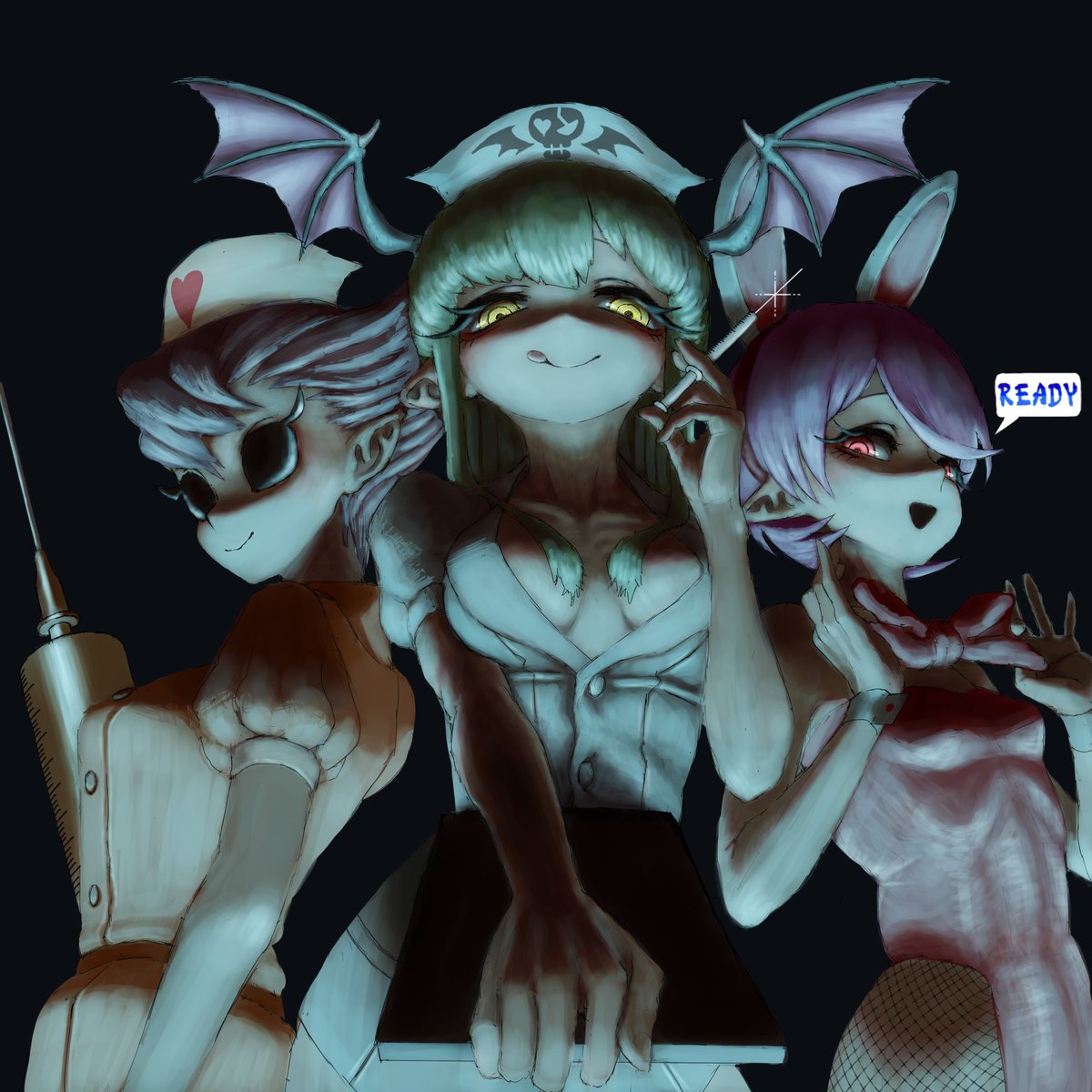 💉💉🐰 darkstalkers fanart