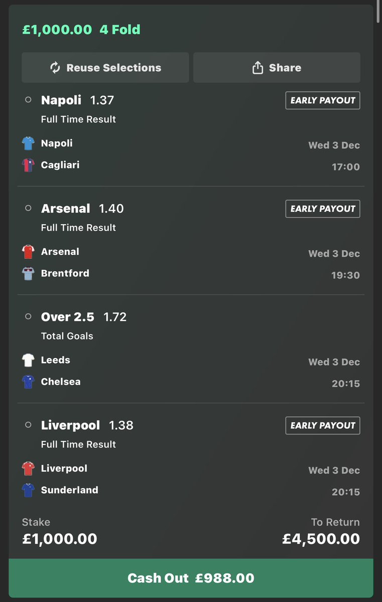£1,000 ACCA MAIN BET LETS CASH ❤️

🤑 Returns £4,500.00💷 😎

LIKE THIS POST ❤️ ,RT+ FOLLOW ME TO WIN £500.00 IF THIS LANDS ✈️