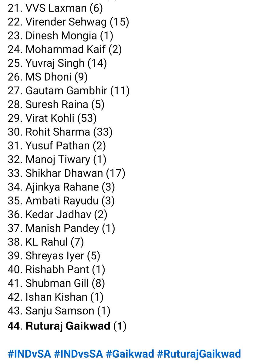 sudharshansrid1's tweet image. #INDvSA #INDvsSA #Gaikwad #RuturajGaikwad