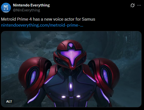 Erin Yvette plays Samus in Metroid Prime 4. You may know her from Nielnail in Xenoblade Chronicles X: Definitive Edition and Blonde Blazer in Dispatch.