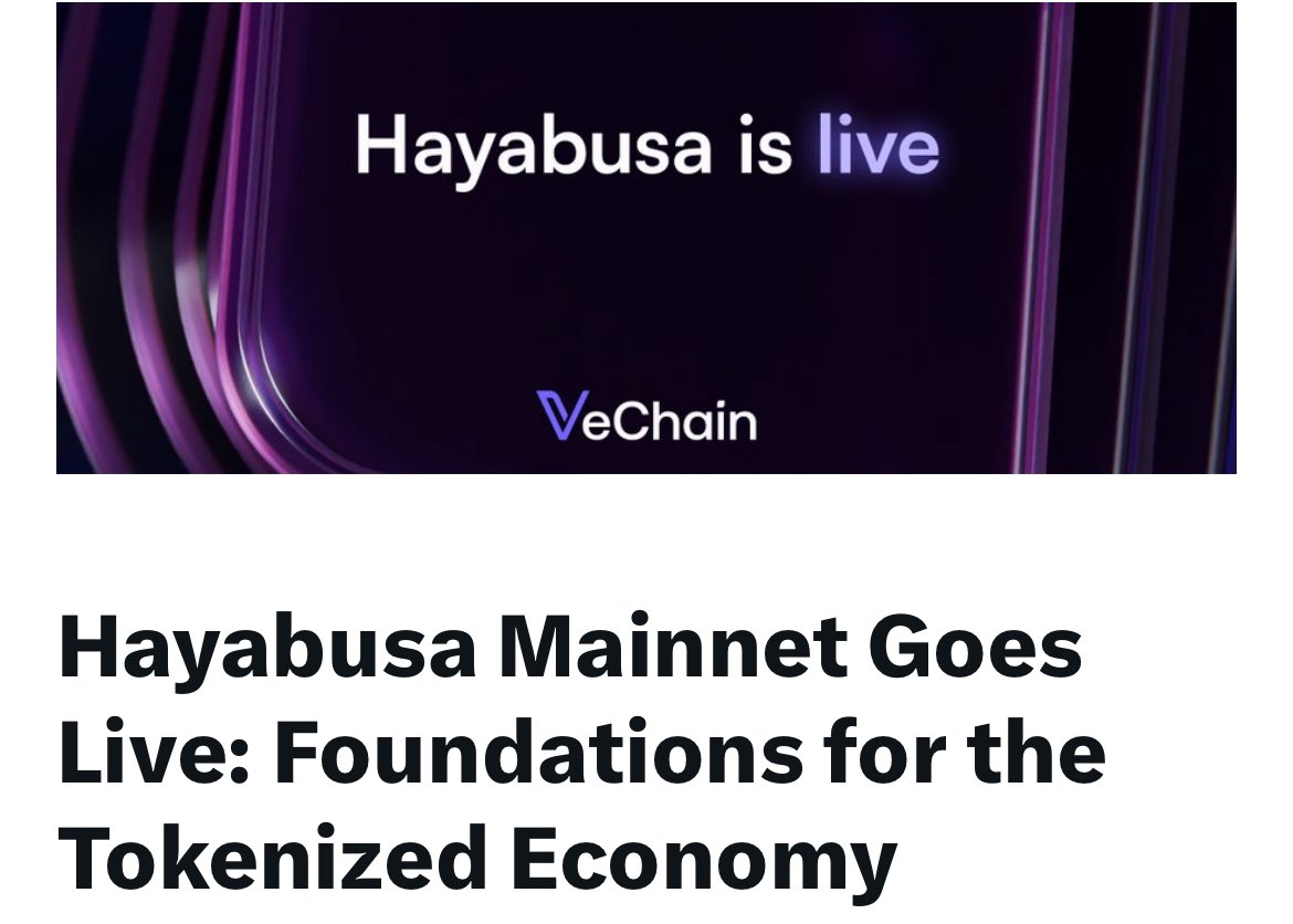 degenlifer's tweet image. Good day Legends 🙌 

Exciting upgrade incoming! 🤩 

VeChain's Hayabusa migration to a new economic model and DPoS consensus is a game-changer for scalability and rewards. 

Staking $VET just got even more rewarding—let's build that Web3 future! 🚀 🙌 
#Vechain #hayabusa #crypto