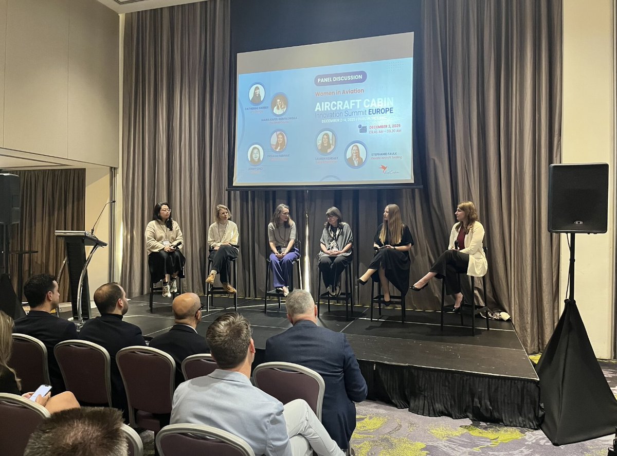 tapiscorp's tweet photo. A great start to the second day of RedCabin Europe!
Lauren Kenealy co-hosted “Women in Aviation” Panel with Stephanie Faulk from Elevate! 
We thank RedCabin for letting us host this panel. As well, a very special thank you to all the lady panelist who made it truly amazing. https://t.co/MO9BNQHiXW