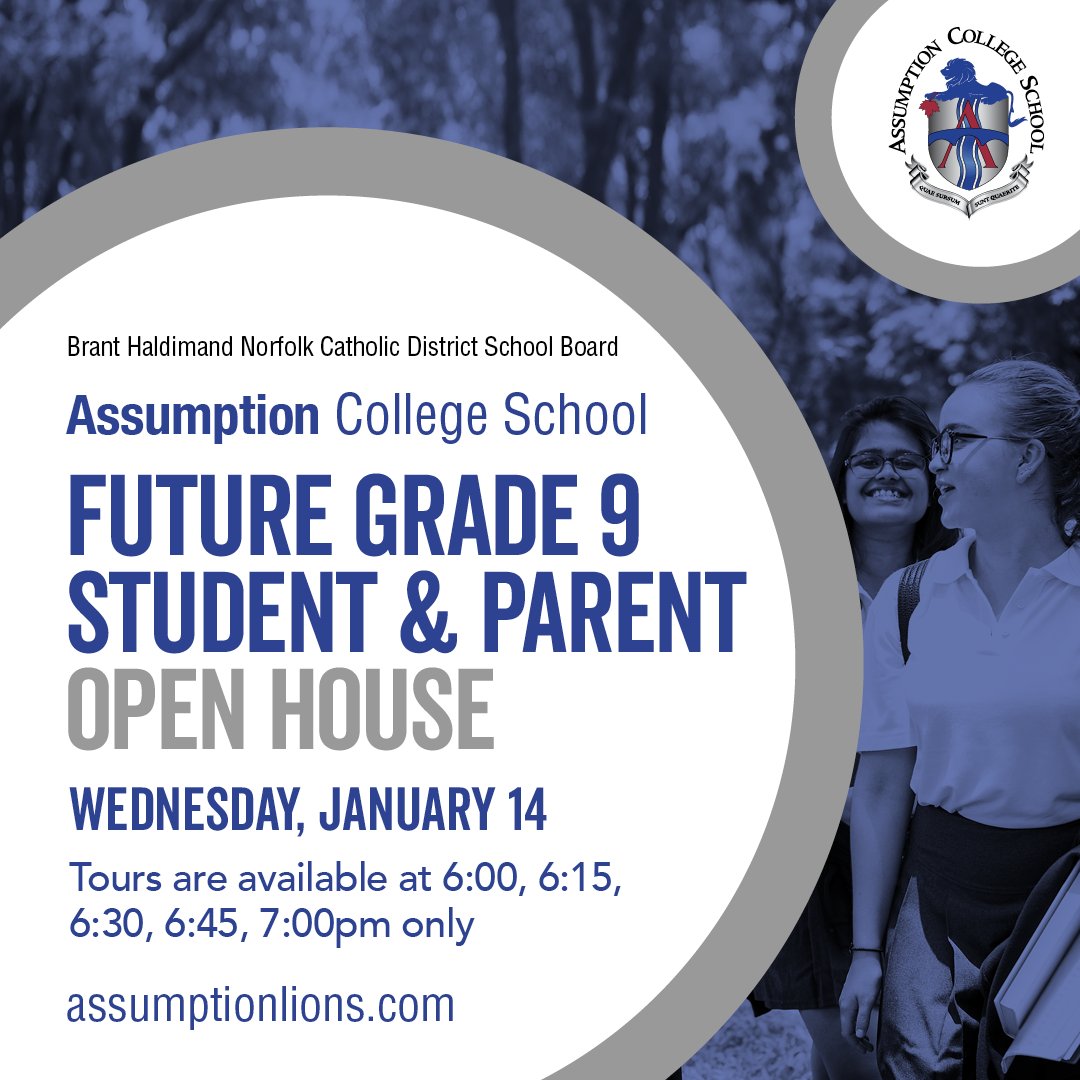 Assumption College School is open to ALL FAMILIES. Join us in January for a tour and to find out more!