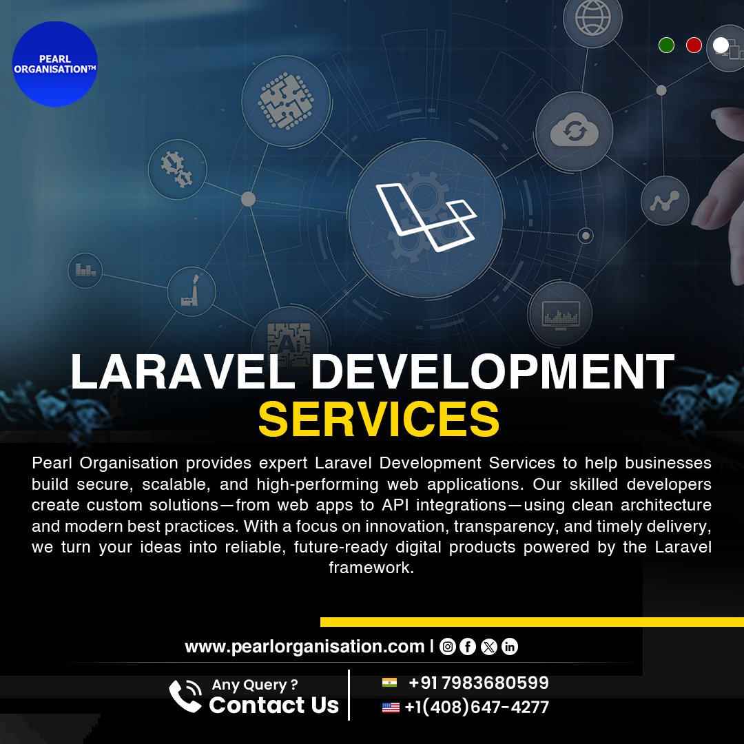pearlorgs's tweet image. Smart, scalable, and high-performance Laravel Development Services for apps and enterprise systems  delivered on time.
.
.
🌐 pearlorganisation.com
📞 Contact Us : +91 7983680599 , +1(408) 647-4277
.
.
#PearlOrganisationReviews #LaravelDevelopment  #LaravelExperts