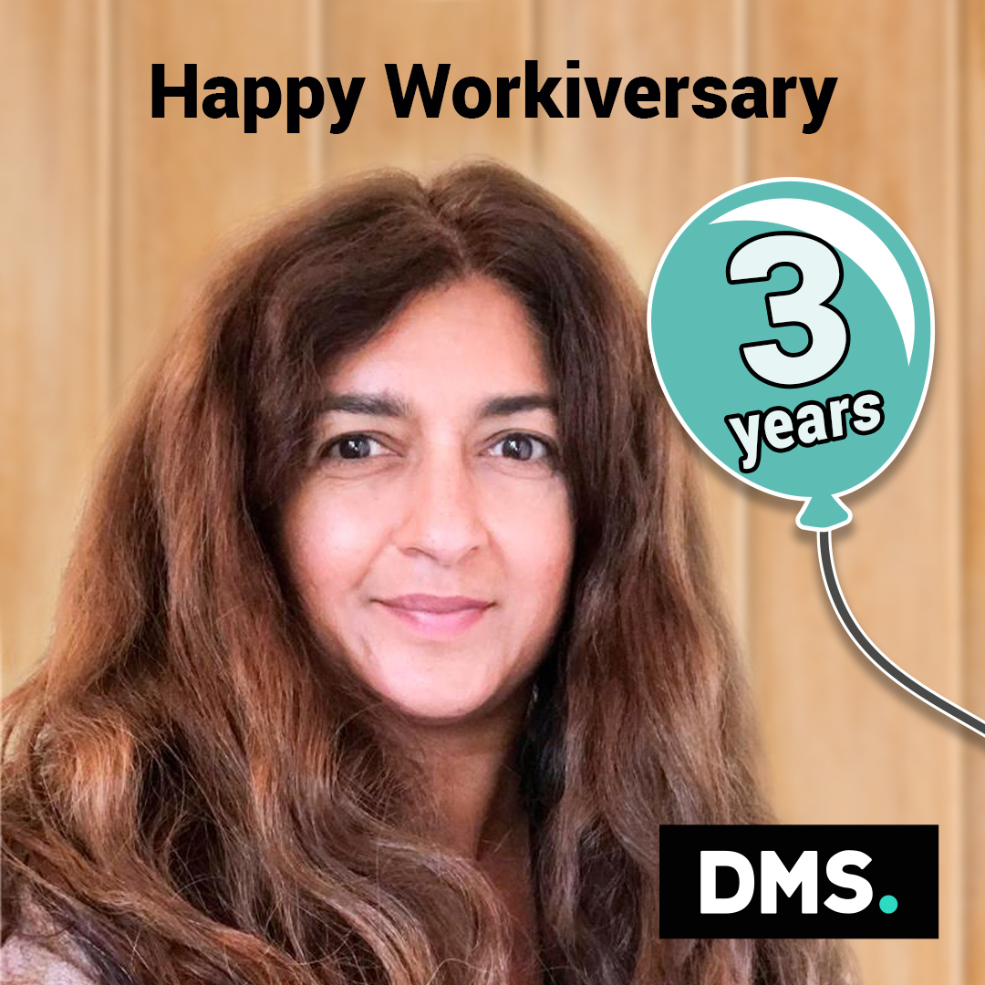 Neeta celebrates 3 years with DMS today! Known for her top-tier print and production expertise - and the best hair in the agency - she’s always there for her colleagues and her clients.

Thank you, Neeta!

#Workiversary #AgencyLife #Production