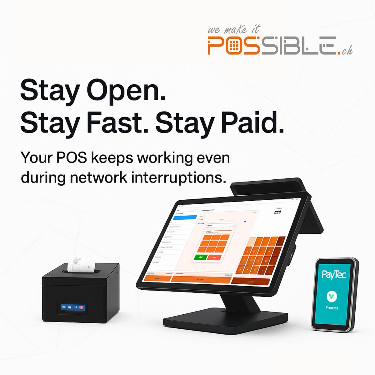 POSsible838415's tweet image. Never lose a sale to weak network again.
POSsible keeps your checkout running 24/7 — stable, fast, reliable.
👉 possible.ch
#POSsible #swisstech #possystem #retailtechnology #businessperformance #reliablehardware