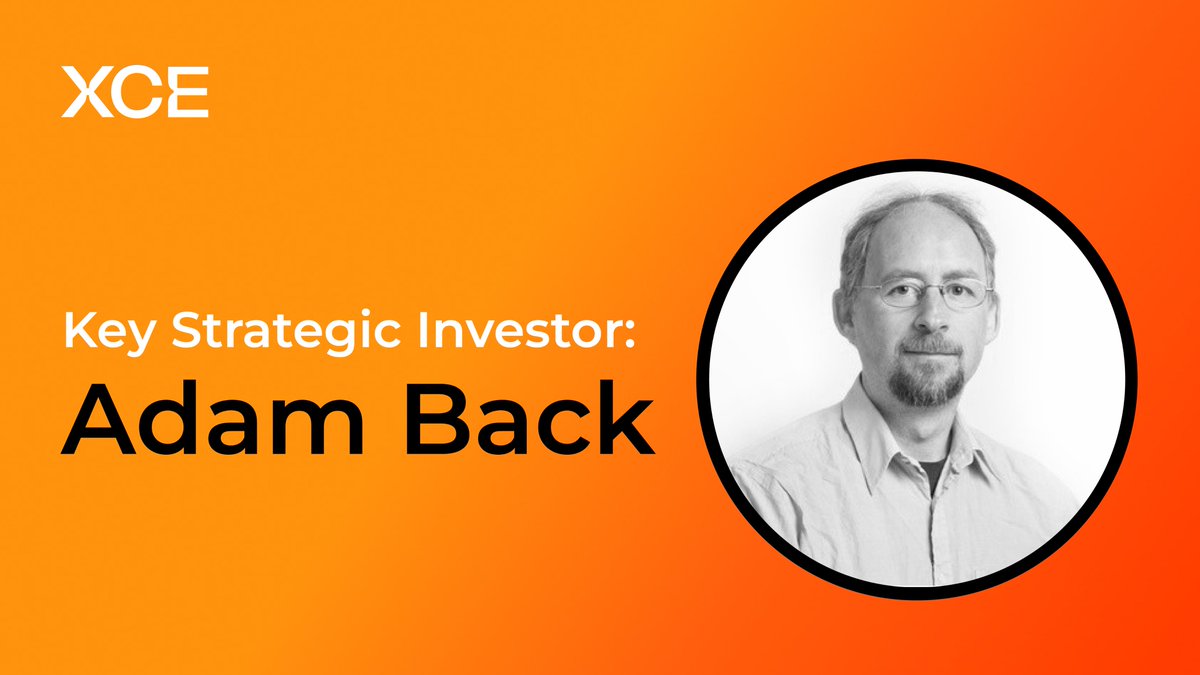 XCEofficial's tweet image. Introducing one of our key strategic investors, @adam3us

Dr. Adam Back, Co-Founder and CEO of Blockstream and BSTR, has shaped Bitcoin from its earliest days. He created Hashcash, the proof-of-work system cited by Satoshi Nakamoto in the Bitcoin whitepaper, and has since driven…