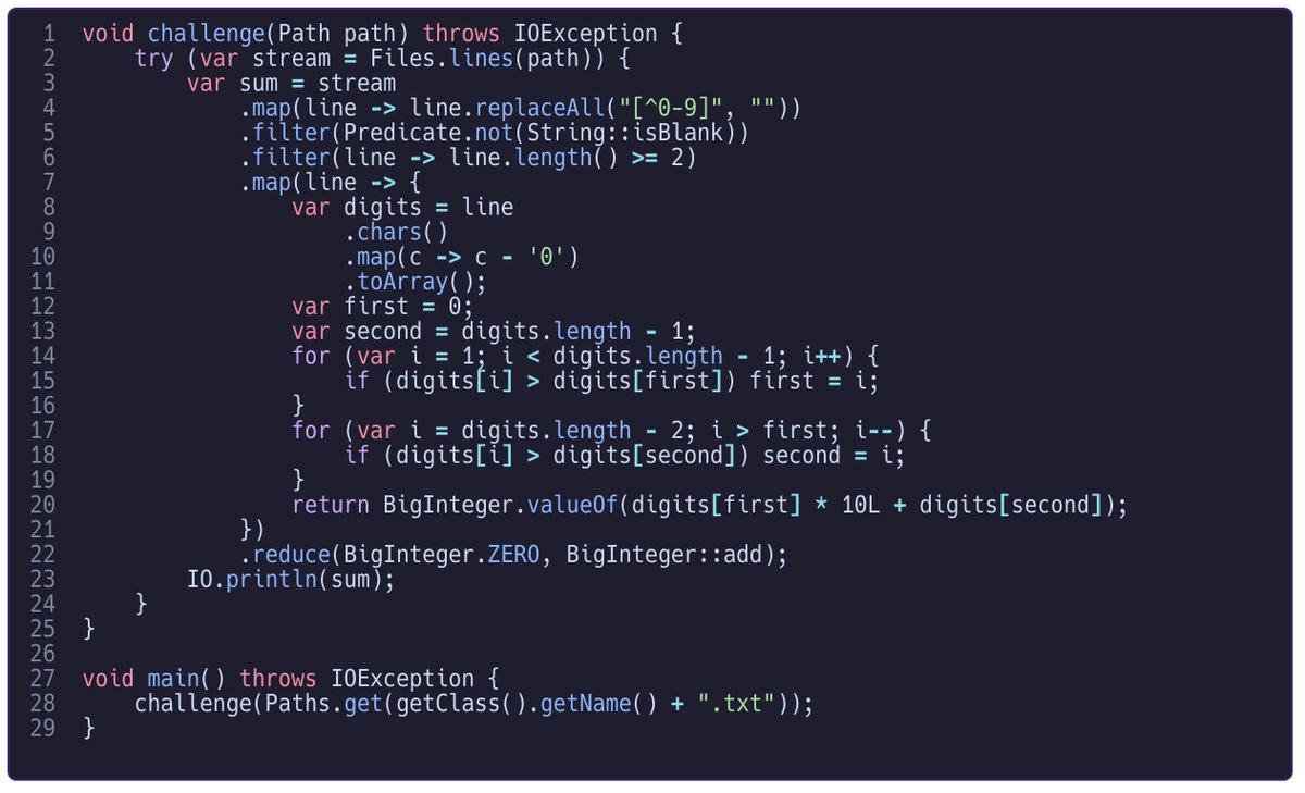 kzmaon's tweet image. #AdventOfCode Day 3 Part 1 &amp;amp; 2 in #Java
Part 2 was not too hard; just be careful with the exit cases (index limits)