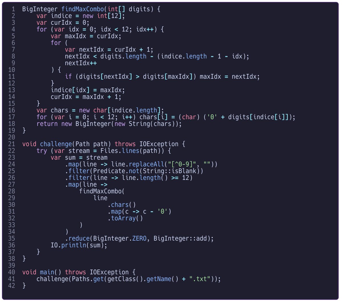 kzmaon's tweet image. #AdventOfCode Day 3 Part 1 &amp;amp; 2 in #Java
Part 2 was not too hard; just be careful with the exit cases (index limits)