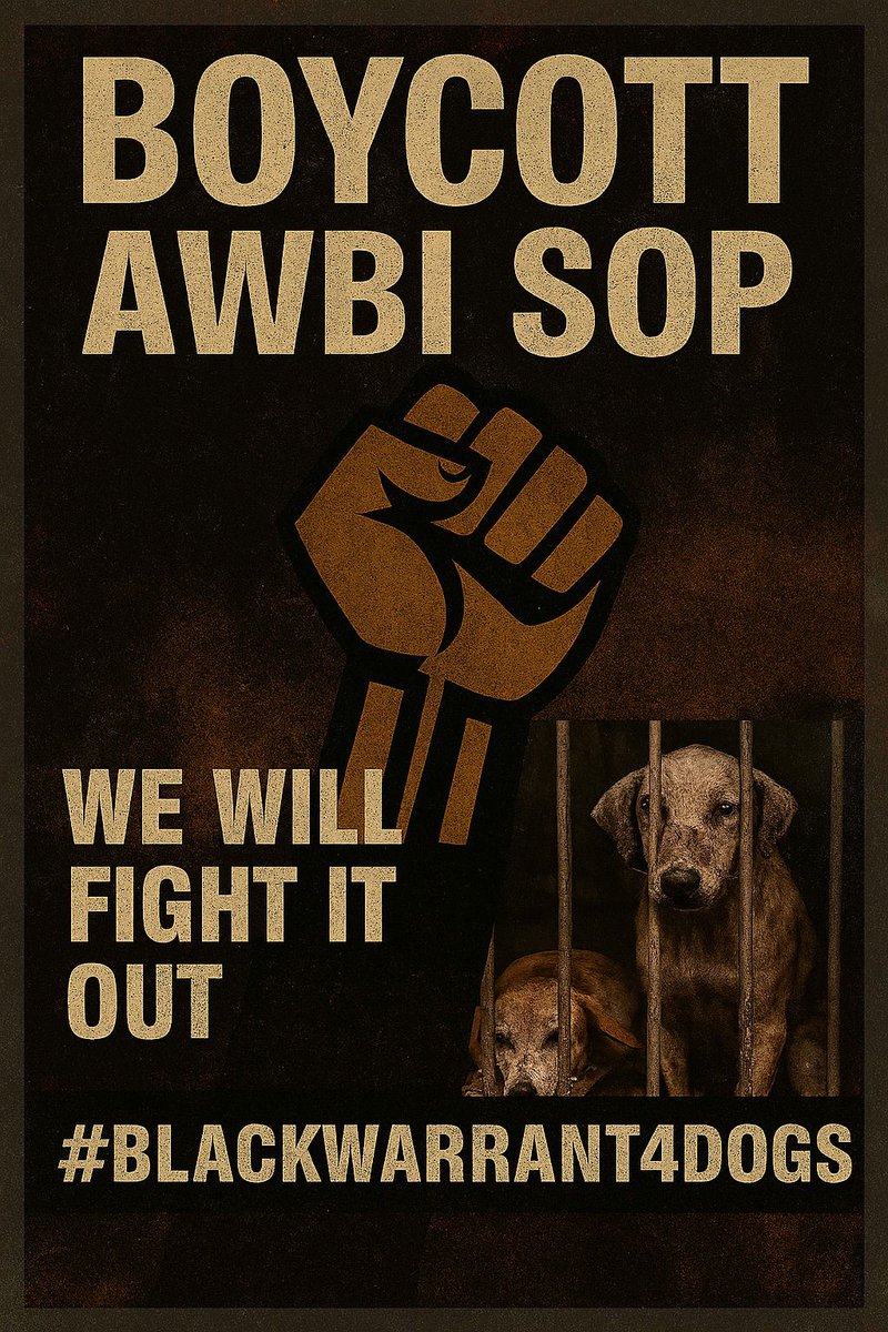 rashim_s's tweet photo. This is one of those times when we have to ask AWBI to not just reconsider but to roll back a unscientific SOP, that will make India look bad the world over for our lack of thinking through solutions that work.

It's not Viksit Bharat , it's something else altogether 
#blackwarrant4dogs
#SaveIndianDogs 
#indiafordesidogs