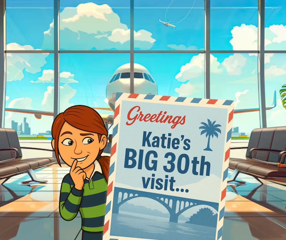 LifeatTCA's tweet image. 30 years. 30 visits (and counting). 🎉 Katie’s BIG 30th is taking flight! Next stop? Where palmettos sway, the river runs wide, and southern charm shines. Any guesses? 👇
#LifeAtTCA #TCA30 #WhereIsKatie