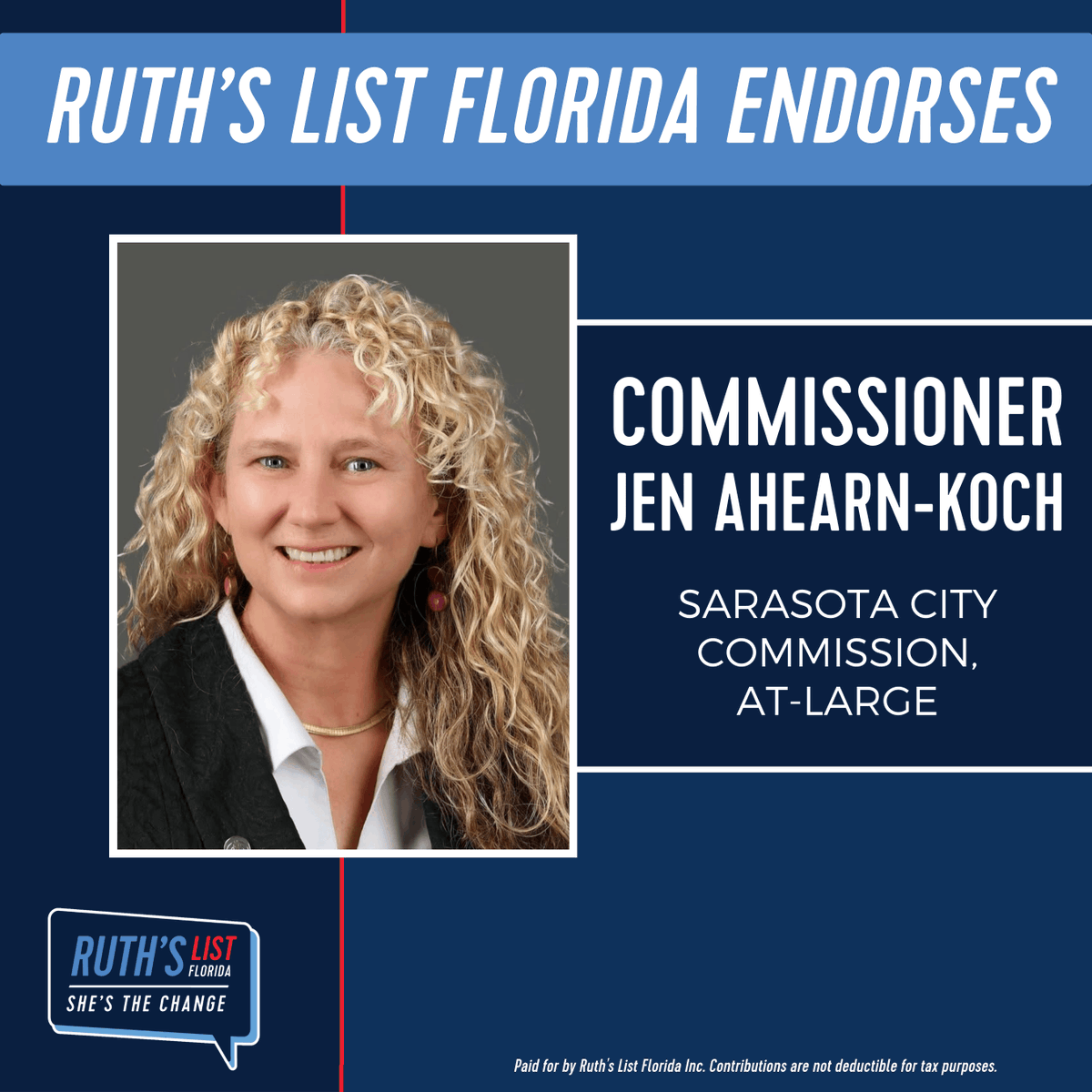 RuthsListFL's tweet photo. Announcing our endorsement of 3 exceptional pro-choice Democratic women in Florida! 

⭐ Jen Ahearn-Koch for Sarasota City Commission At-Large
⭐ Rachelle Litt for Palm Beach Gardens City Council Group 3
⭐ Erica Whitfield for Palm Beach County Commission District 2. https://t.co/BxsVNweilf