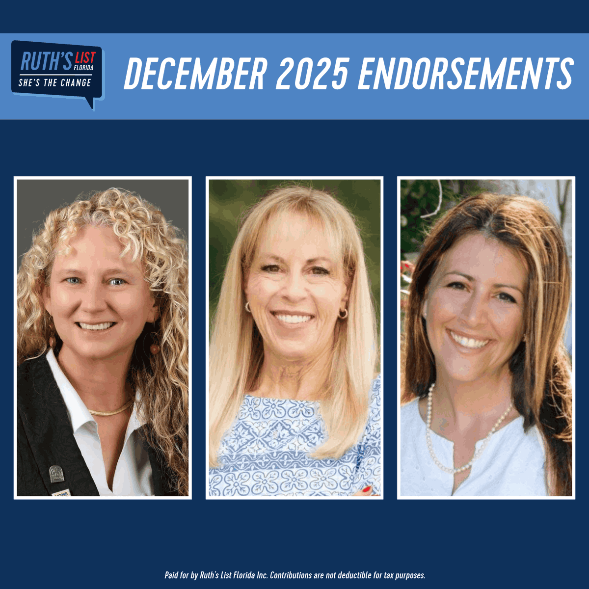 RuthsListFL's tweet photo. Announcing our endorsement of 3 exceptional pro-choice Democratic women in Florida! 

⭐ Jen Ahearn-Koch for Sarasota City Commission At-Large
⭐ Rachelle Litt for Palm Beach Gardens City Council Group 3
⭐ Erica Whitfield for Palm Beach County Commission District 2. https://t.co/BxsVNweilf