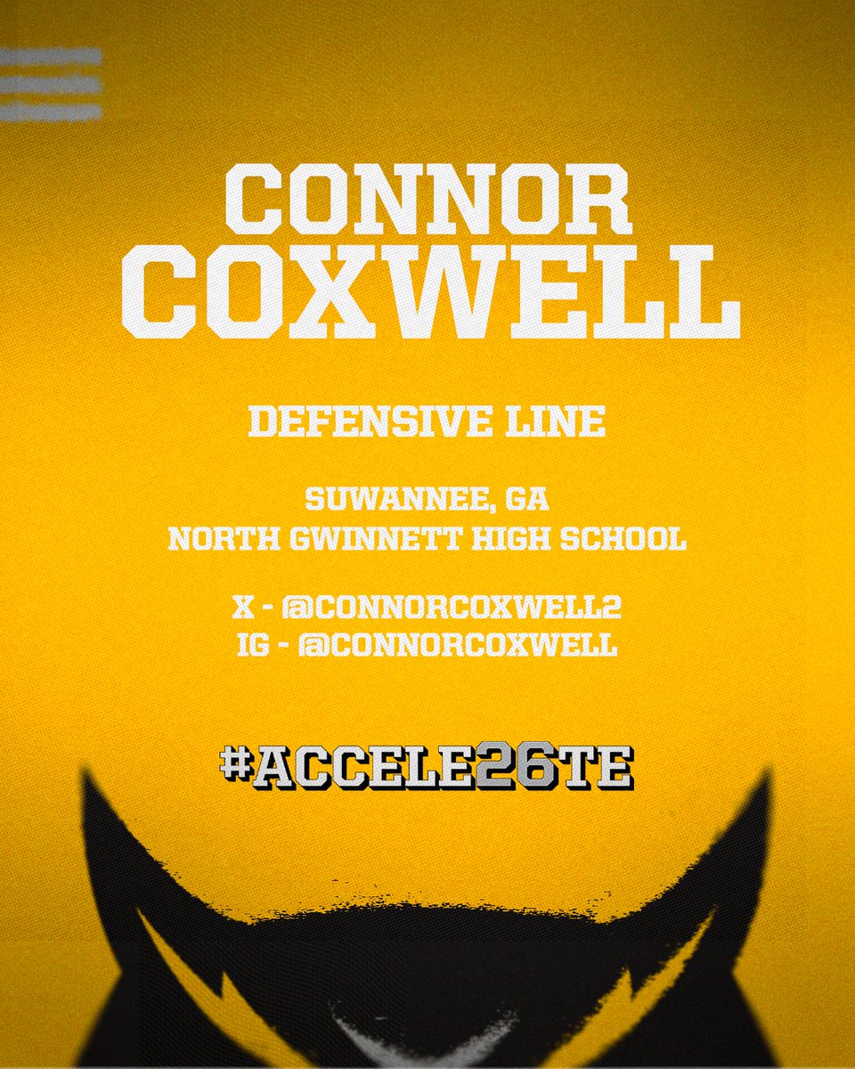 𝐖𝐞𝐥𝐜𝐨𝐦𝐞 𝐭𝐨 𝐭𝐡𝐞 𝐒𝐚𝐰!

⚫️ <a href="/connorcoxwell2/">Connor Coxwell</a> 
⚫️ 6-5, 245
⚫️ Suwanee, Ga.

#ACCELE26TE | #HootyHoo
