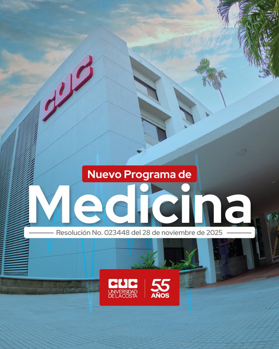 EduardoCrissien's tweet photo. En el Día del Médico compartimos una noticia que nos llena de orgullo: la @UniCostaCOL abrirá su nuevo programa de Medicina en 2026-2. Estamos listos para formar médicos integrales con calidad, ciencia y compromiso social. Un hito para nuestra institución y para la región Caribe. https://t.co/ILPZ502DRE