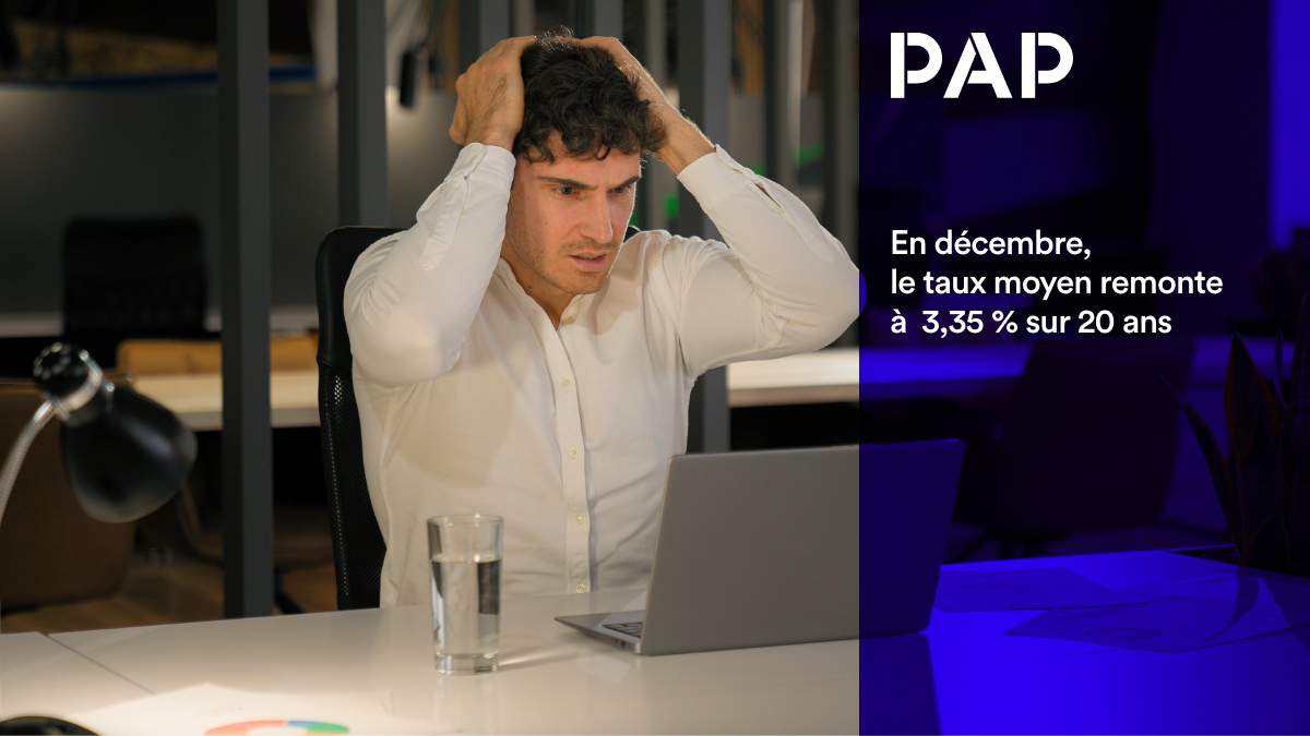📢 Selon les derniers chiffres de l’Observatoire <a href="/pap_fr/">PAP.fr - Particulier à Particulier</a> , les taux d’intérêt des crédits immobiliers remontent en décembre 2025 :
👉 3,15 % sur 15 ans,
👉 3,35 % sur 20 ans,
👉 3,55 % sur 25 ans

Une progression d’environ +0,10 point, qui commence à peser sur la capacité