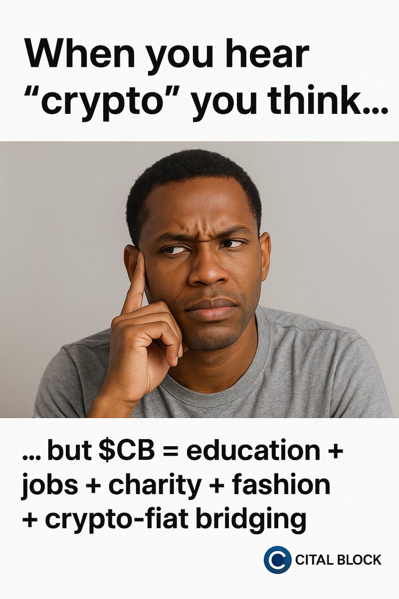 Why settle for empty promises when you can back a crypto that’s built with purpose?
$CB is not just another token , it’s a full-blown movement. Education, jobs, charity, fashion, fiat+crypto bridging, emergency relief...
Cital Block does it all.
We’re not speculators, we’re