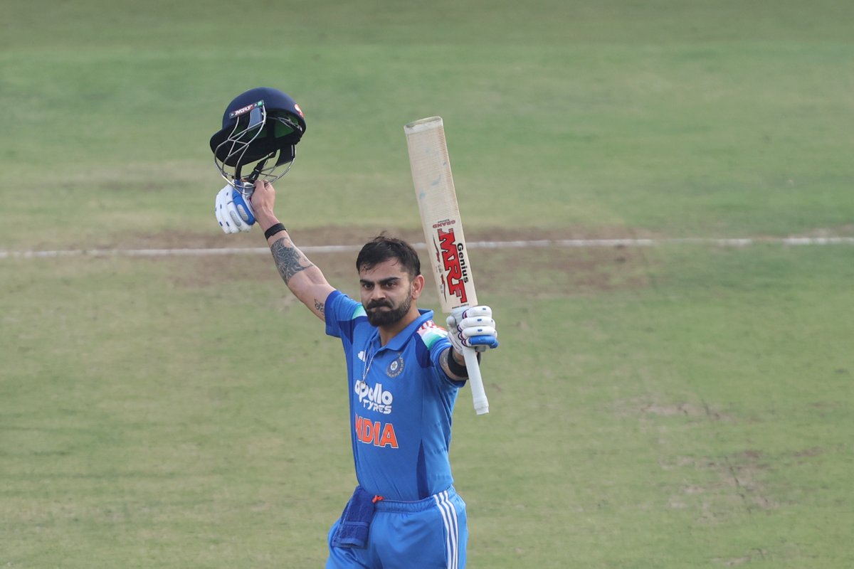 BCCI's tweet photo. Stupendous. Remarkable. Exemplary 🫡

Recap Virat Kohli's 53rd ODI Hundred 🎥🔽 

https://t.co/9jolWYnnTB

#TeamIndia | #INDvSA | @IDFCFIRSTBank | @imVkohli https://t.co/9rTVm77Xq1