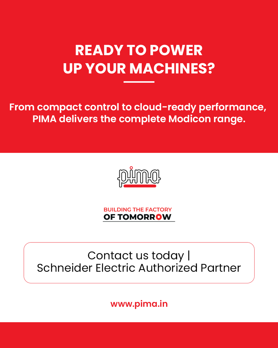 PimaControls's tweet image. #IndustrialAutomation #SmartControl #Modicon #AutomationSolutions #Industry4.0 #CybersecureAutomation #IndustrialPerformance #SmartManufacturing #PIMA #PimaControls