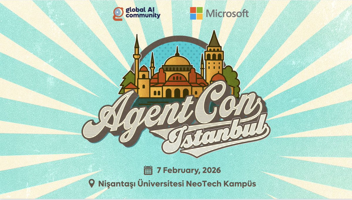 m3rtyeter's tweet image. #AgentCon İstanbul 🇹🇷 için hazırlıklar başladı!

#AI agent sistemleri, otonom karar yapıları ve yeni nesil #developer workflow’ları üzerine teknik içeriklerle dolu bir gün için bir araya geliyoruz.

Etkinlikte neler var?
- Dünya çapında uzman konuşmacılar,
- İleri seviye konular,…